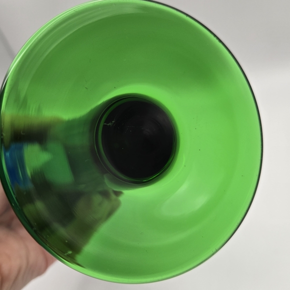 Vintage Blue Green Ombre Skinny Glass Vase - Picture 7 of 10